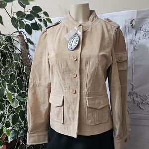 Steve Madden NWT Sonny Suede Tan Utility Jacket Large